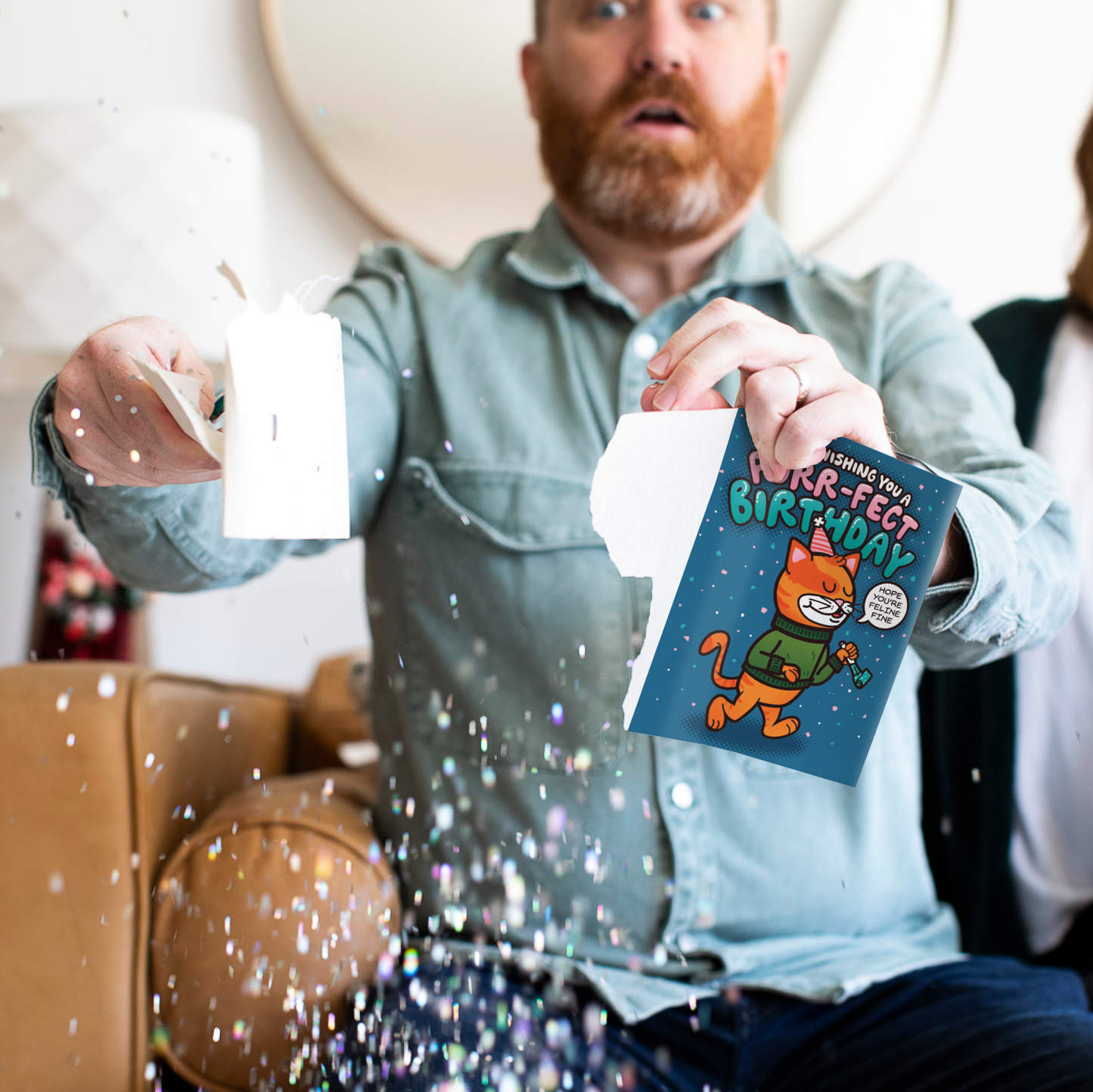 Endless Cool Cat Birthday Card with Glitter