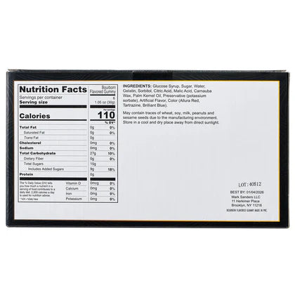 Bourbon Gummy Gift Set & Two Whiskey Glasses - Includes Bourbon Flavored Candy Bears & 2 Crystal Lowball Glassware