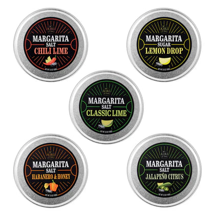 5-Pack Premium Margarita & Cocktail Flavored Salt Rimmer, Variety Set 3.5oz