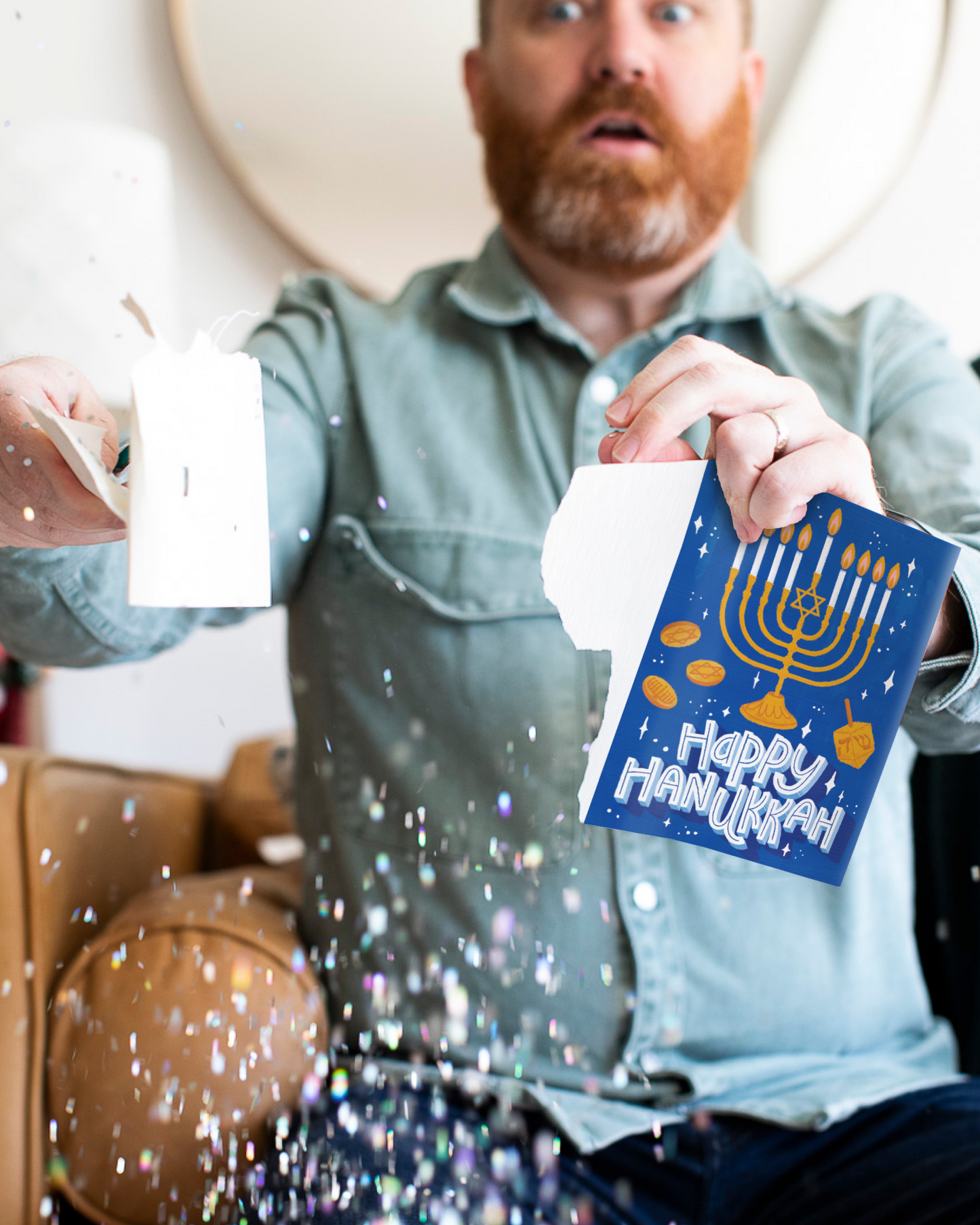 Endless Hanukkah Card with Glitter