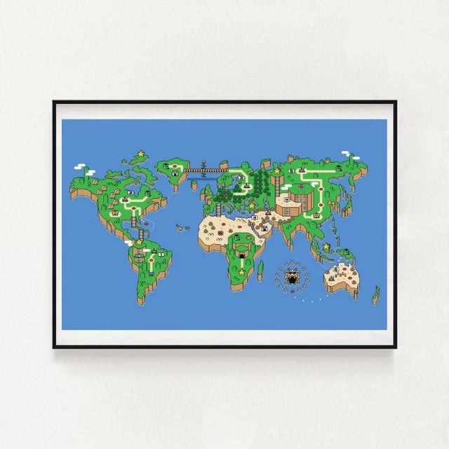 Super World Inspired Wall Art Poster 11x17