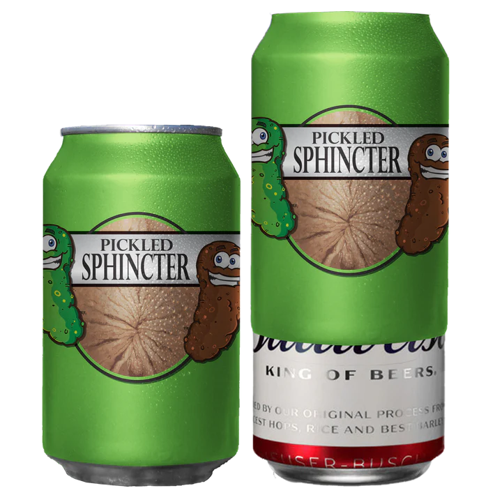 Pickled Sphincter Beersy Silicone Sleeve Hide-a-Beer Can Cooler