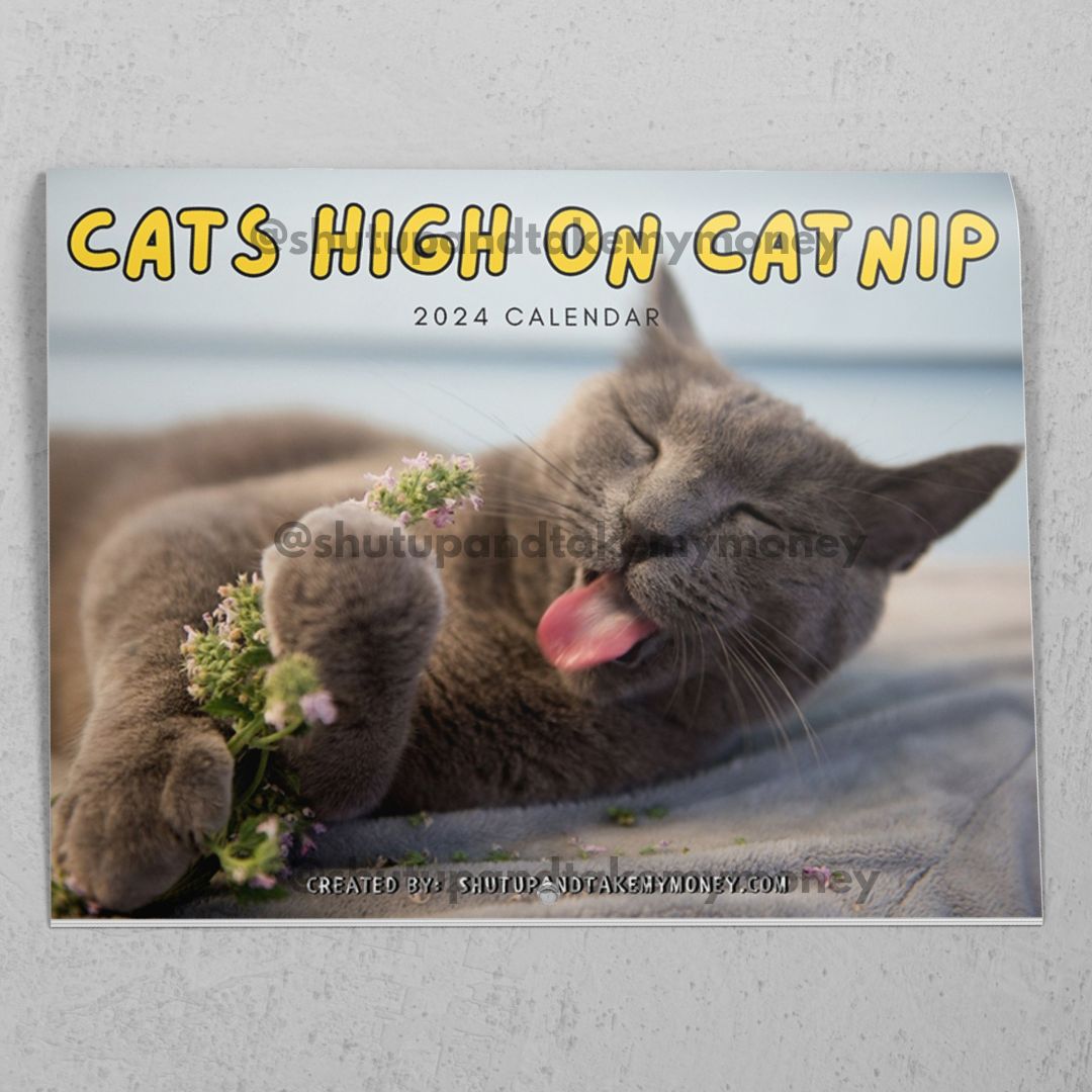 (PRE-ORDER) Cats High On Catnip 2024 Calendar