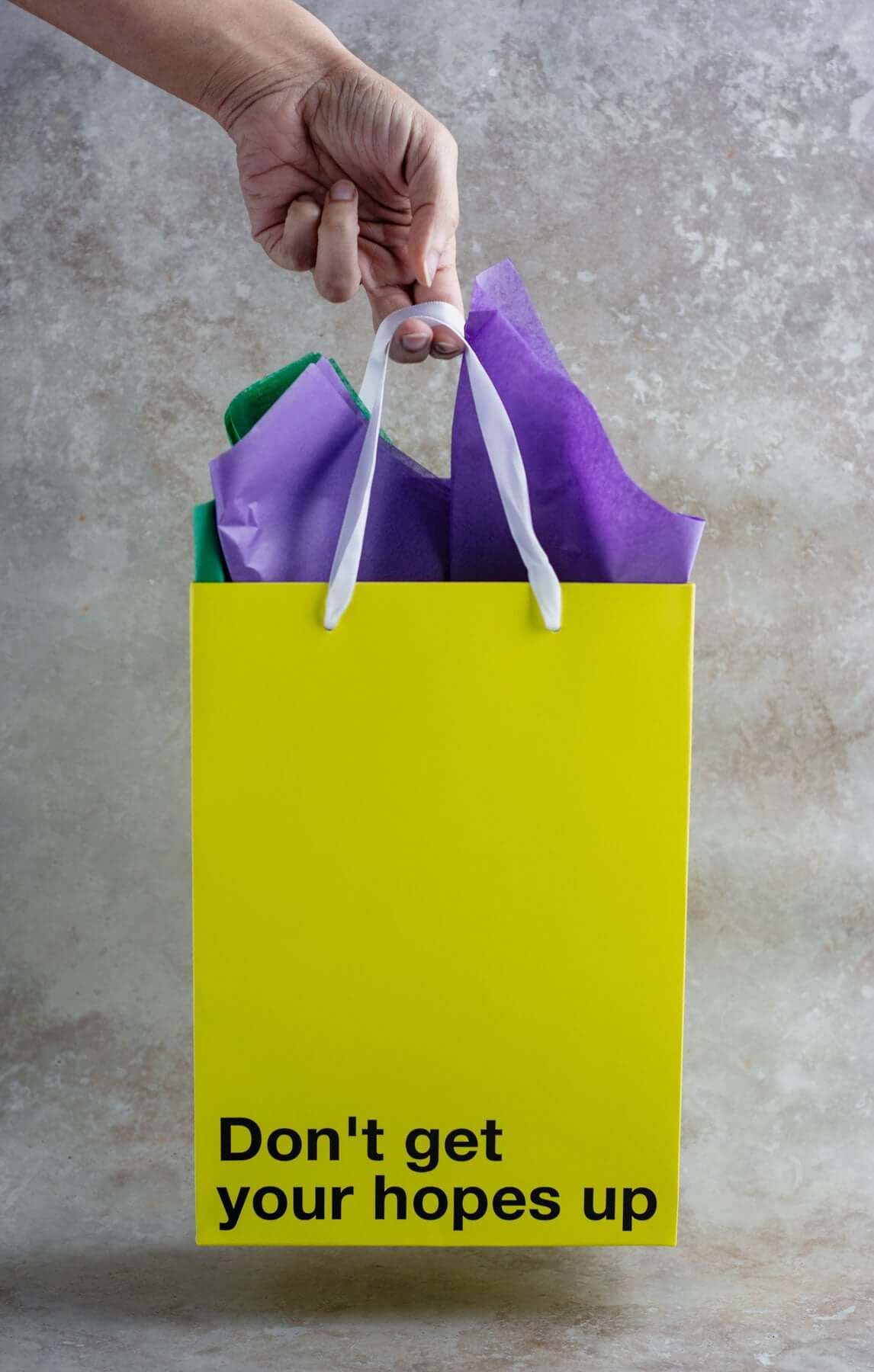 "Don't Get Your Hopes Up" Yellow Gift Bag