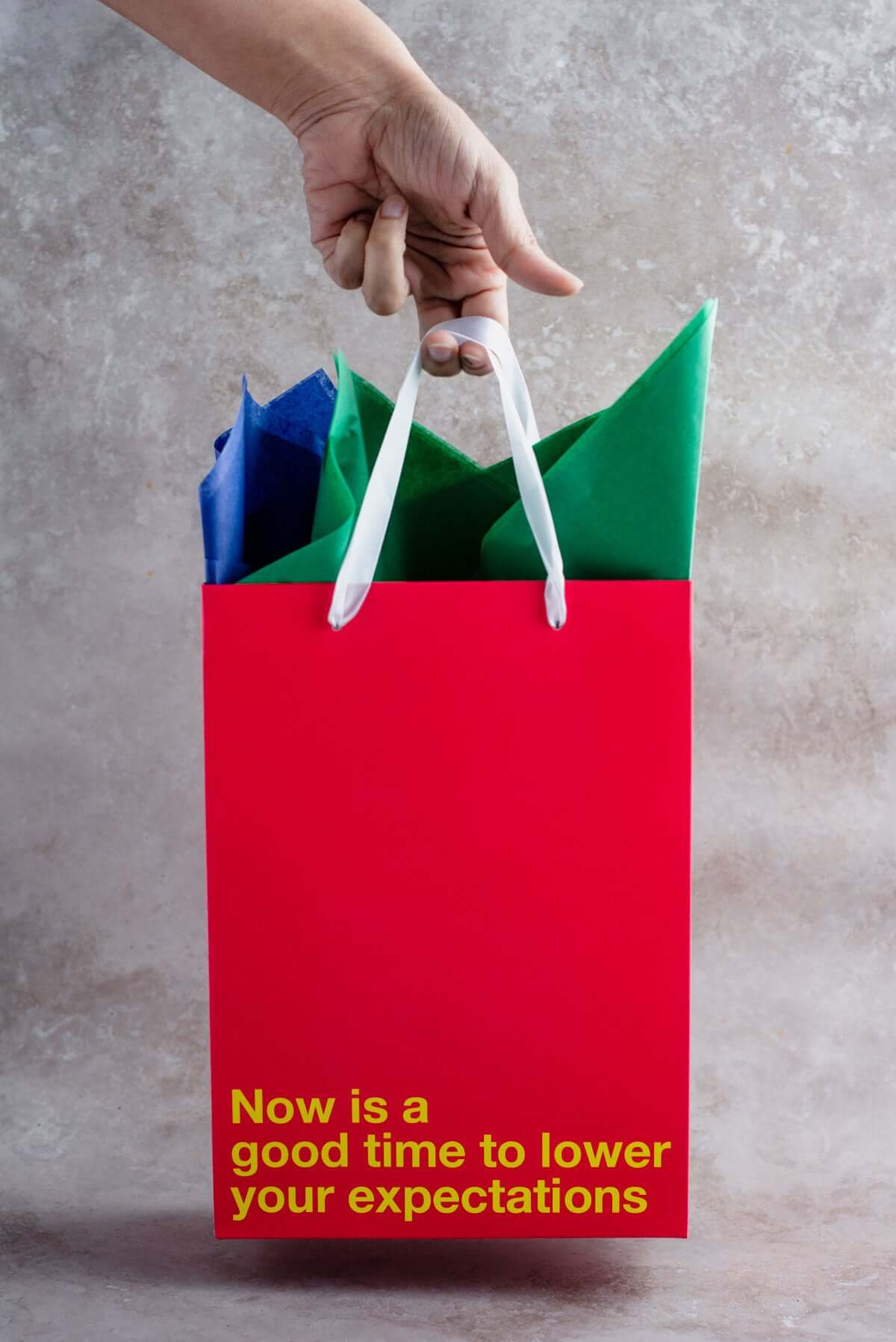 "Lower your expectations" Red Gift Bag