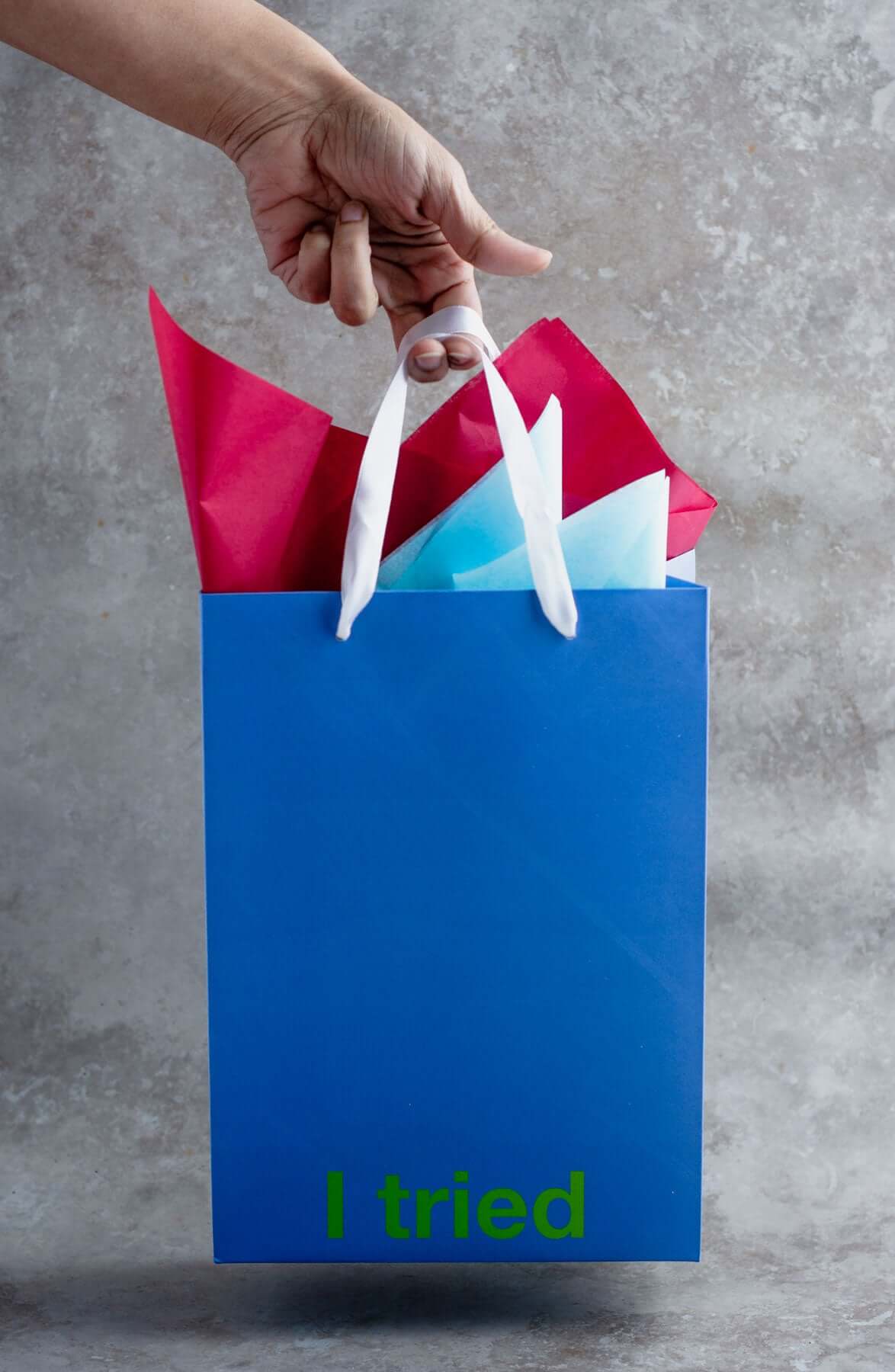 "I Tried" Blue Gift Bag