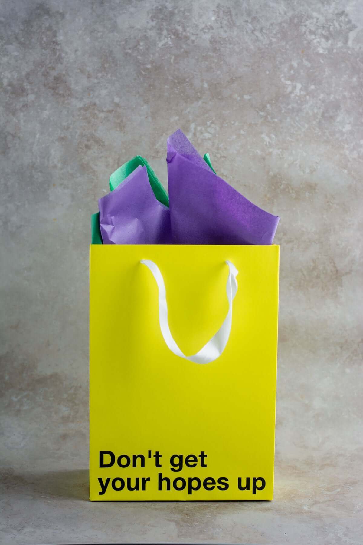"Don't Get Your Hopes Up" Yellow Gift Bag