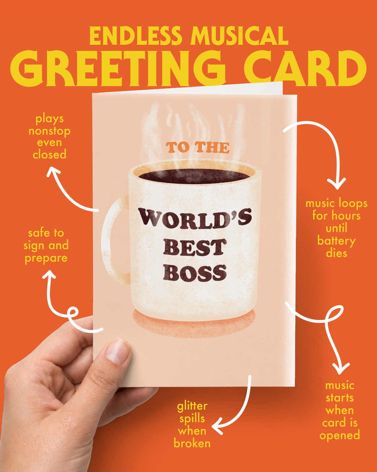 Endless "World's Best Boss" Card with Glitter