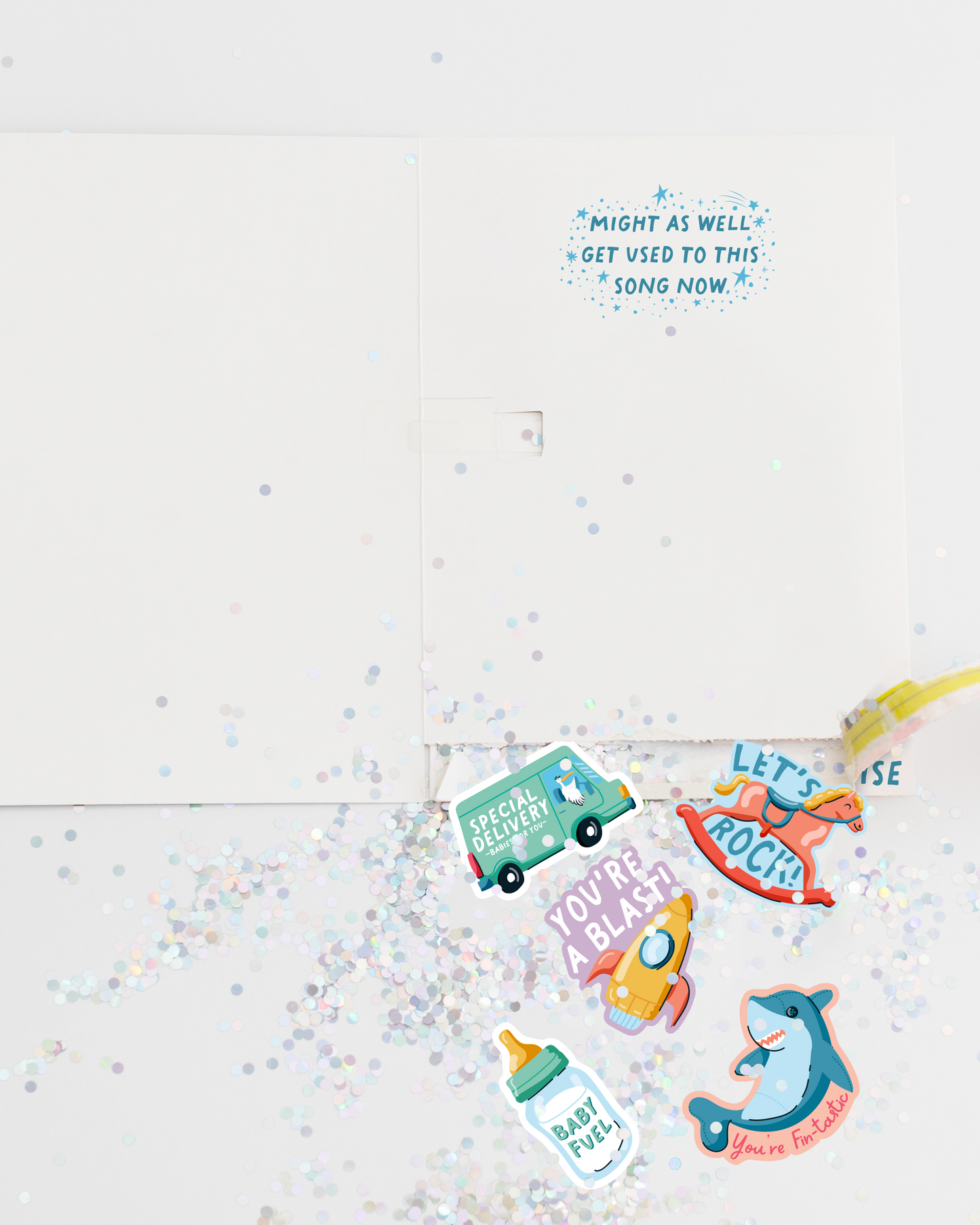 Endless Baby Shower Card Glitter and Sticker Surprise