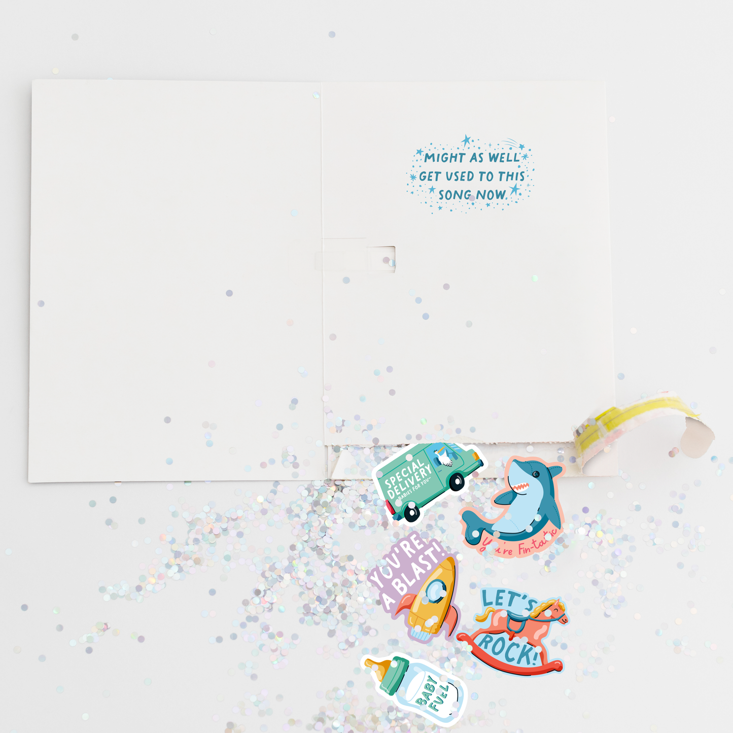 Endless Baby Shower Card Glitter and Sticker Surprise