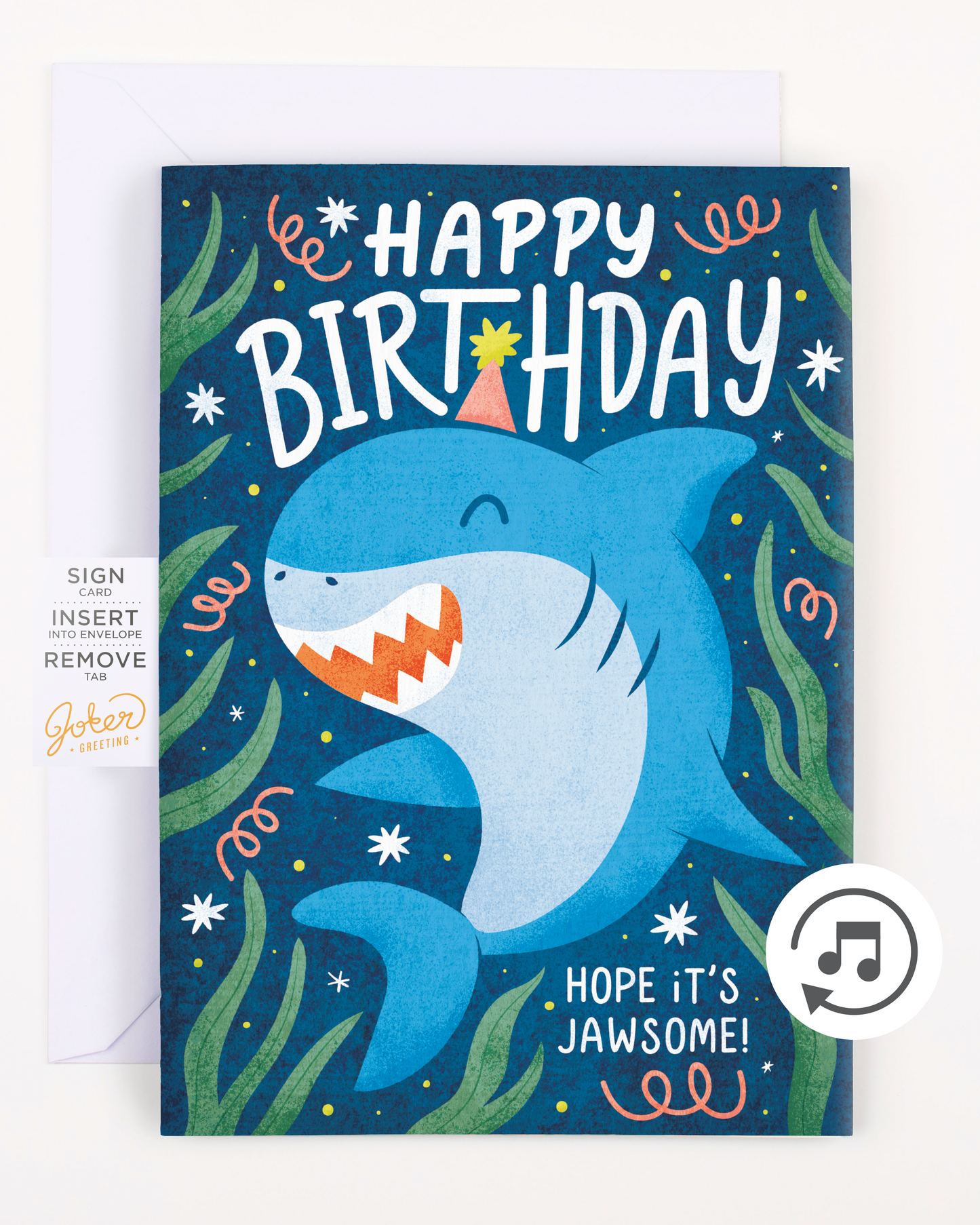 Endless Baby Shark Birthday Card with Glitter