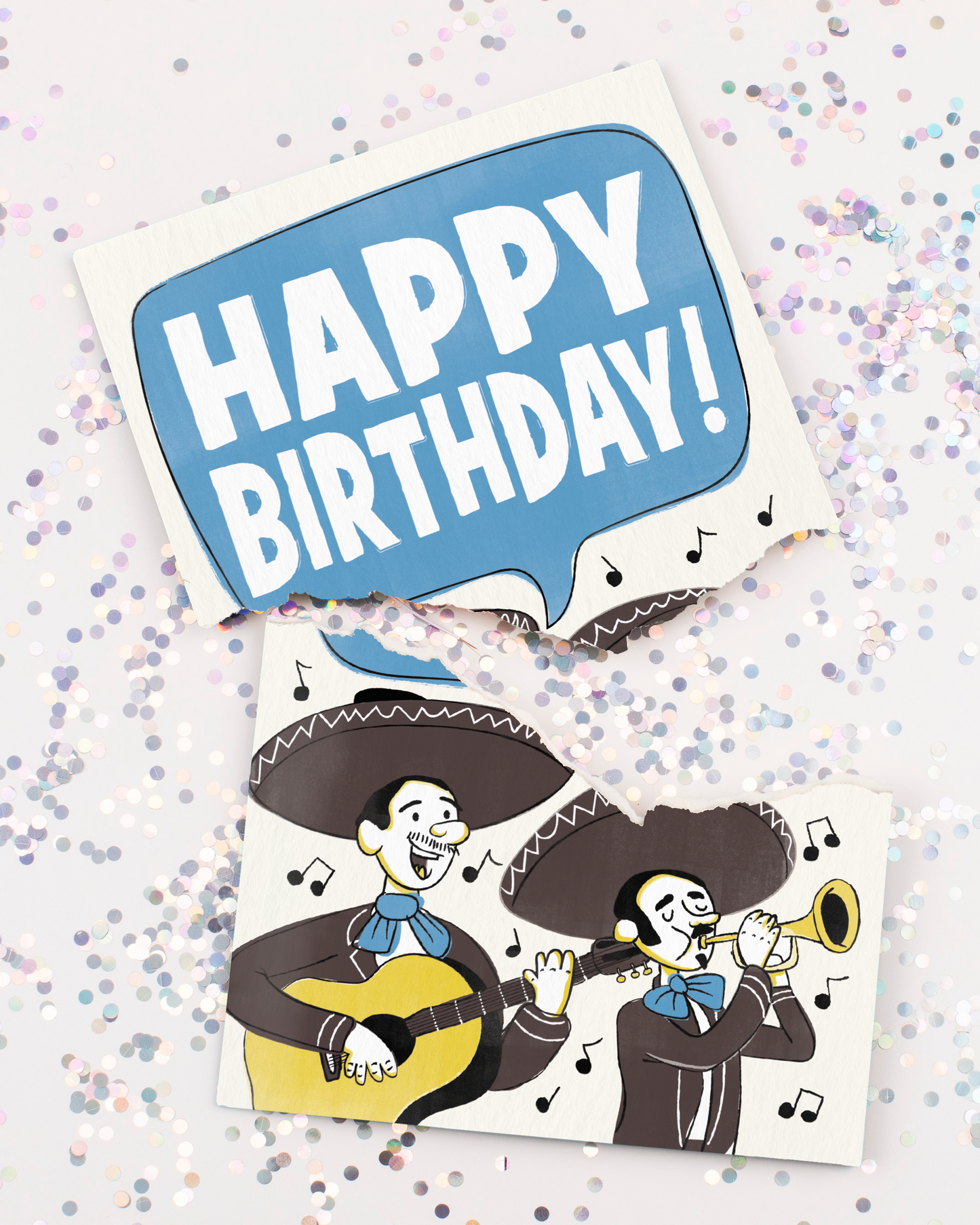 Endless Mariachi Birthday Card with Glitter