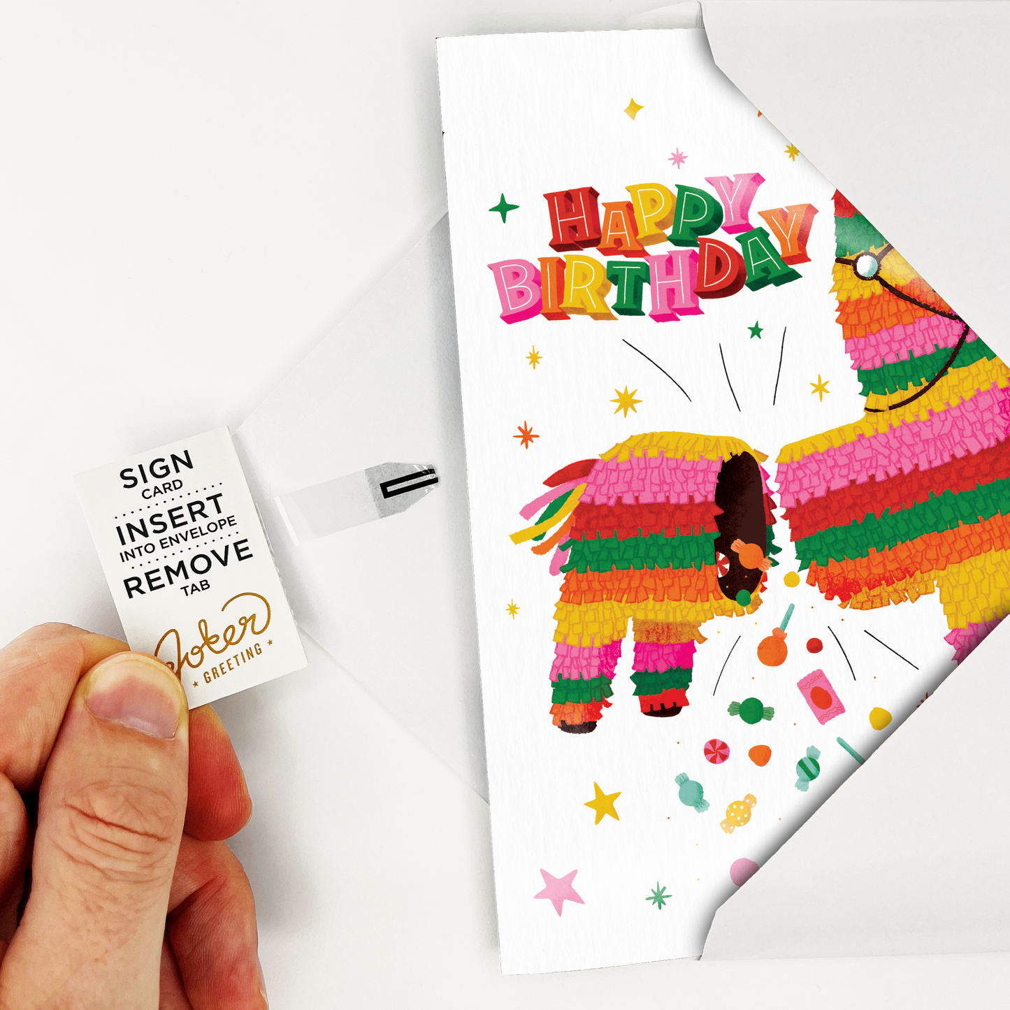 Endless Piñata Birthday Card with Glitter and Sticker Surprise