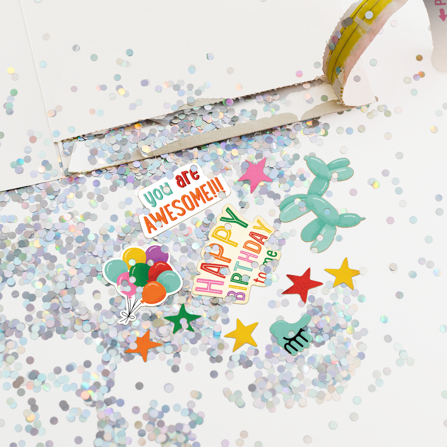 Endless Piñata Birthday Card with Glitter and Sticker Surprise