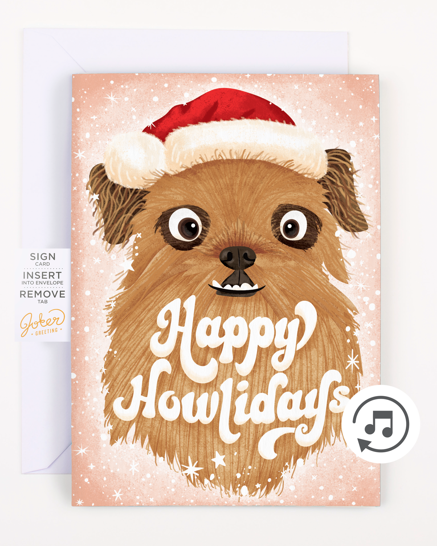 Endless Dog Christmas Card with Glitter