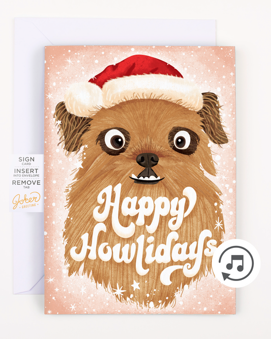 Endless Dog Christmas Card with Glitter