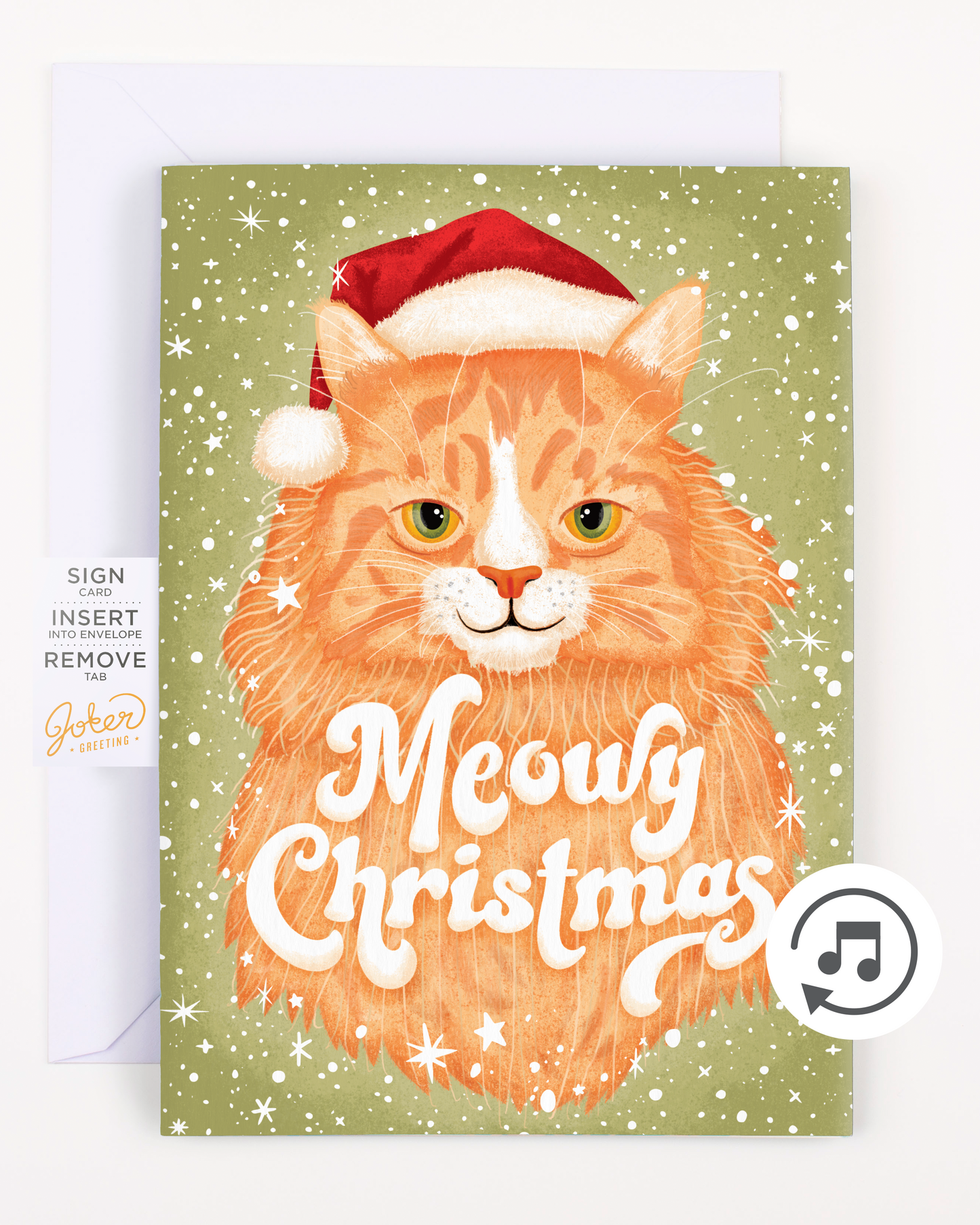 Endless Meowy Christmas Card with Glitter