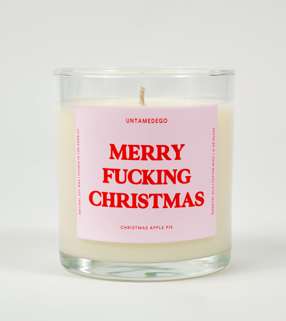 Merry Fucking Christmas Glass Candle
