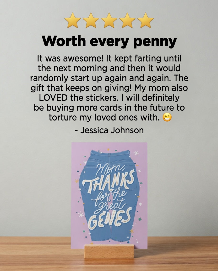 Endless Mother's Day Fart Card with Pull Surprise