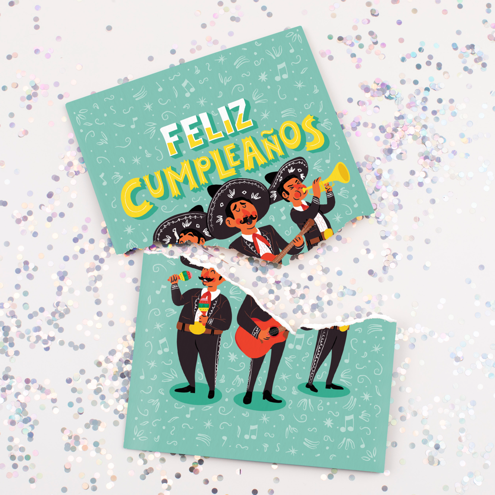 Endless Feliz Cumpleaños Card with Glitter