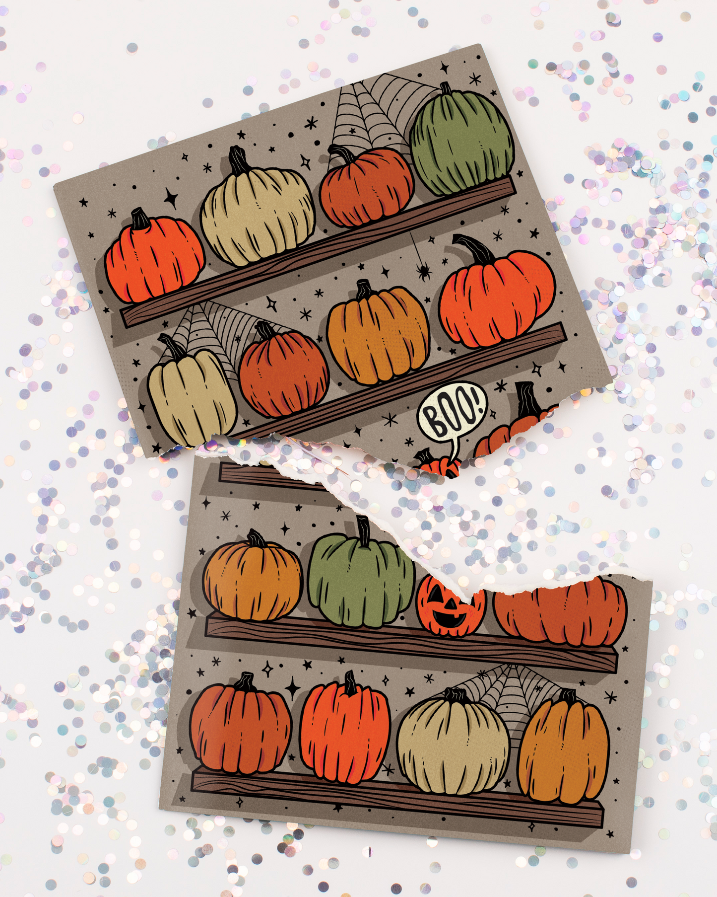 Endless Halloween Scream Card with Glitter