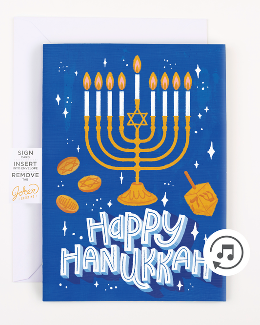 Endless Hanukkah Card with Glitter
