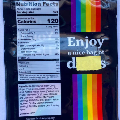 Pride Rainbow Bag of Gummy Dicks