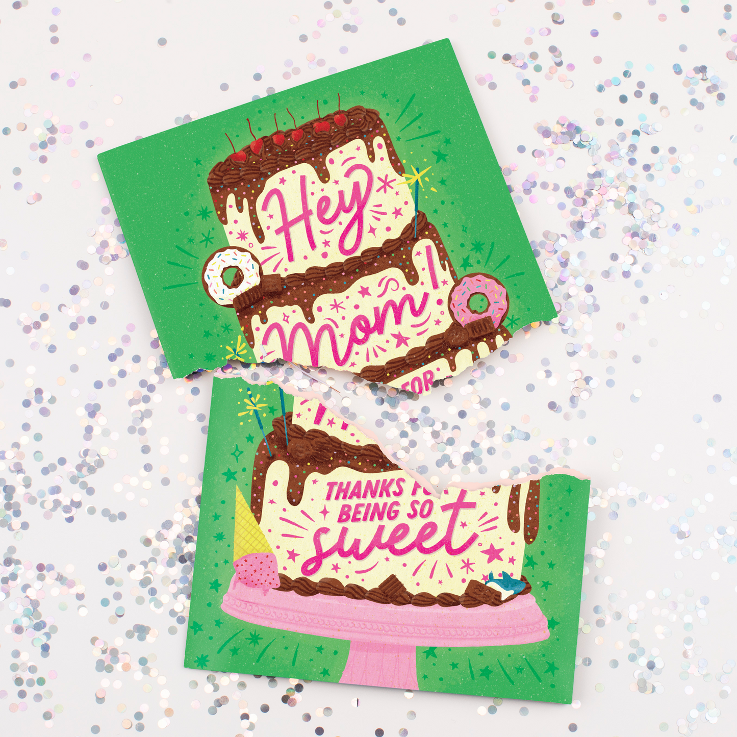 Endless Baby Shark Mother's Day Card with Glitter