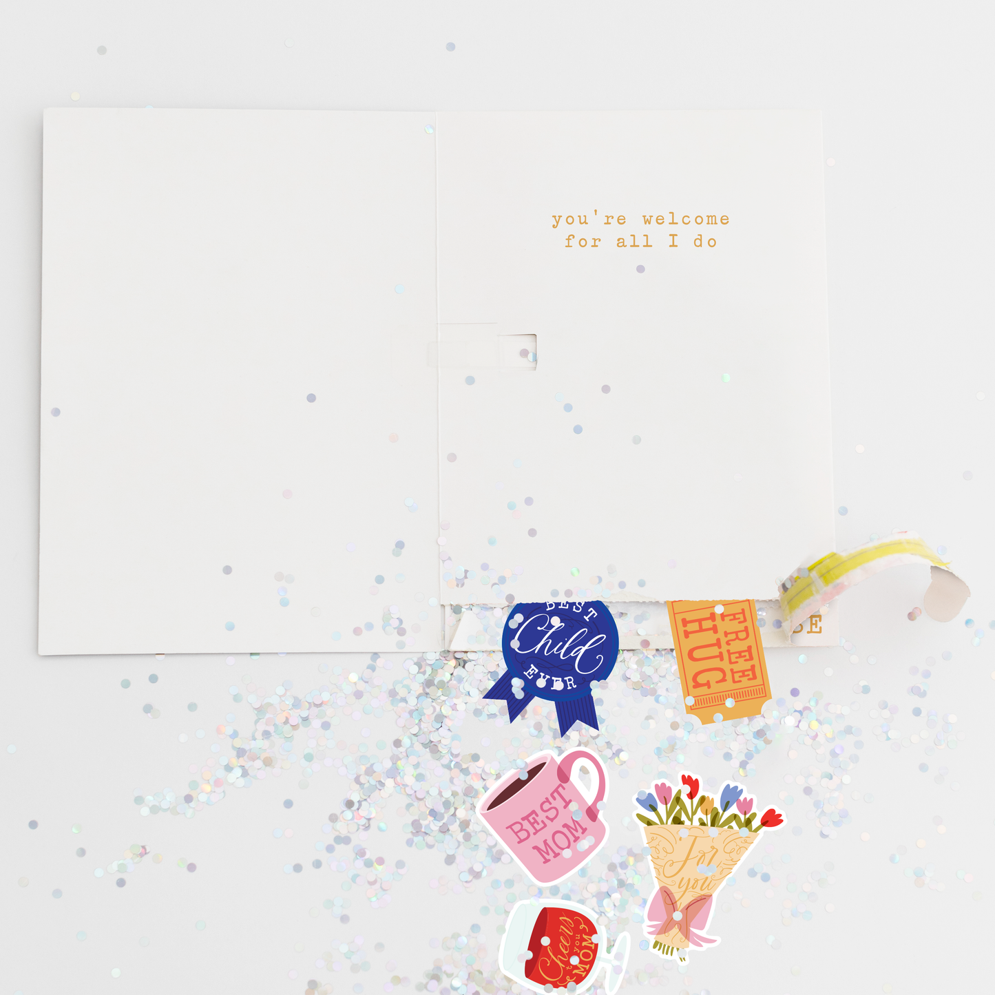 Endless Best Mother's Day Card with Glitter and Sticker Surprise