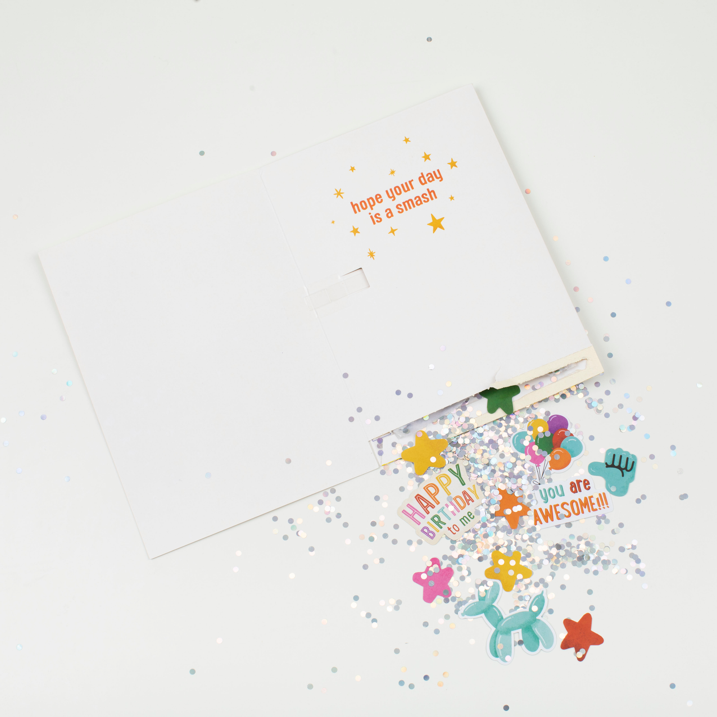 Endless Piñata Birthday Card with Glitter and Sticker Surprise