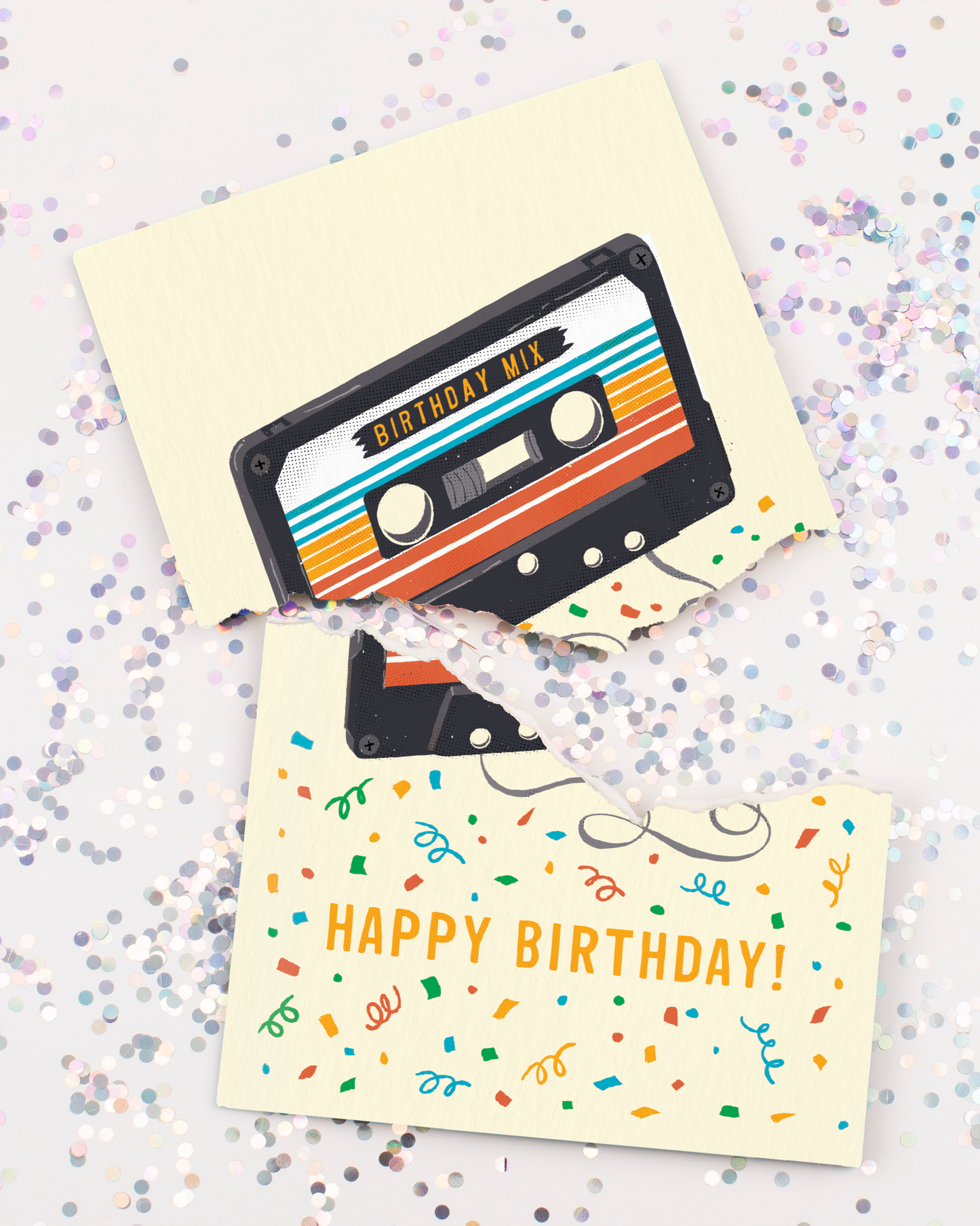 Endless "Never Gonna Give You Up" Birthday Card with Glitter