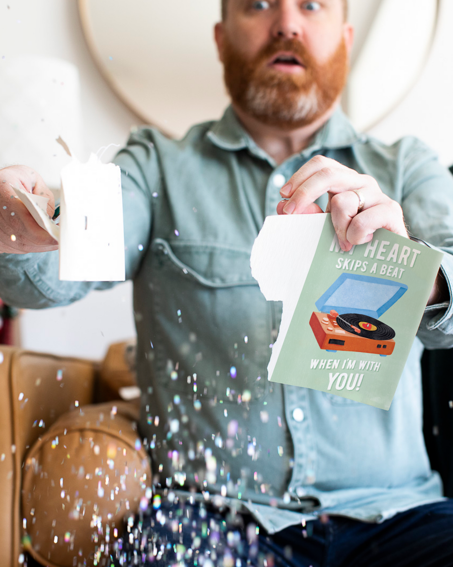 Endless Never Gonna Give you Up Valentines Card with Glitter