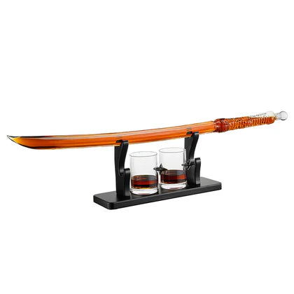 Samurai Sword Large Whiskey & Wine Decanter - 13.5OZ Liquor with 2 Ninja Star 10oz Glasses