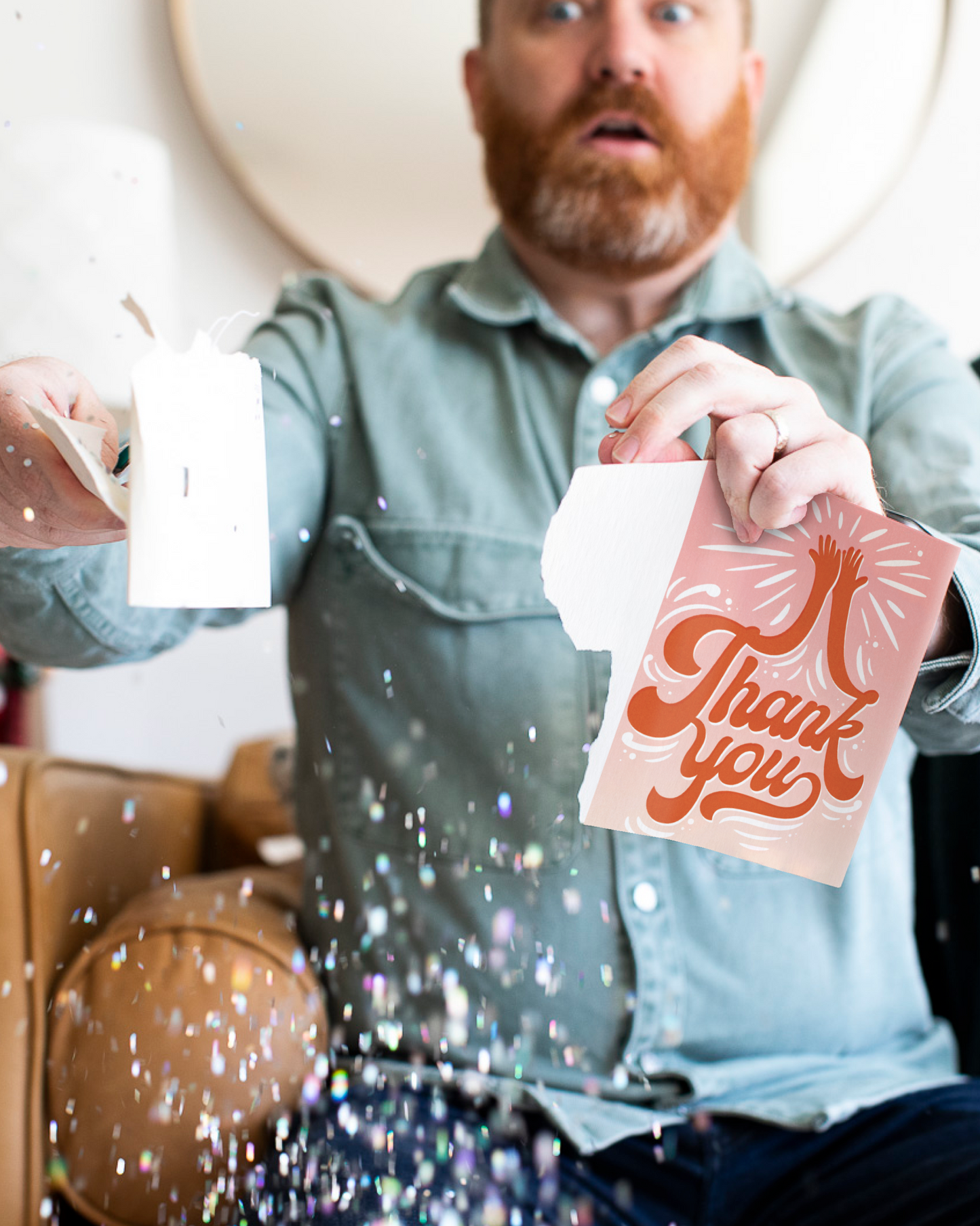 Endless High-Pitched Thank You Card with Glitter