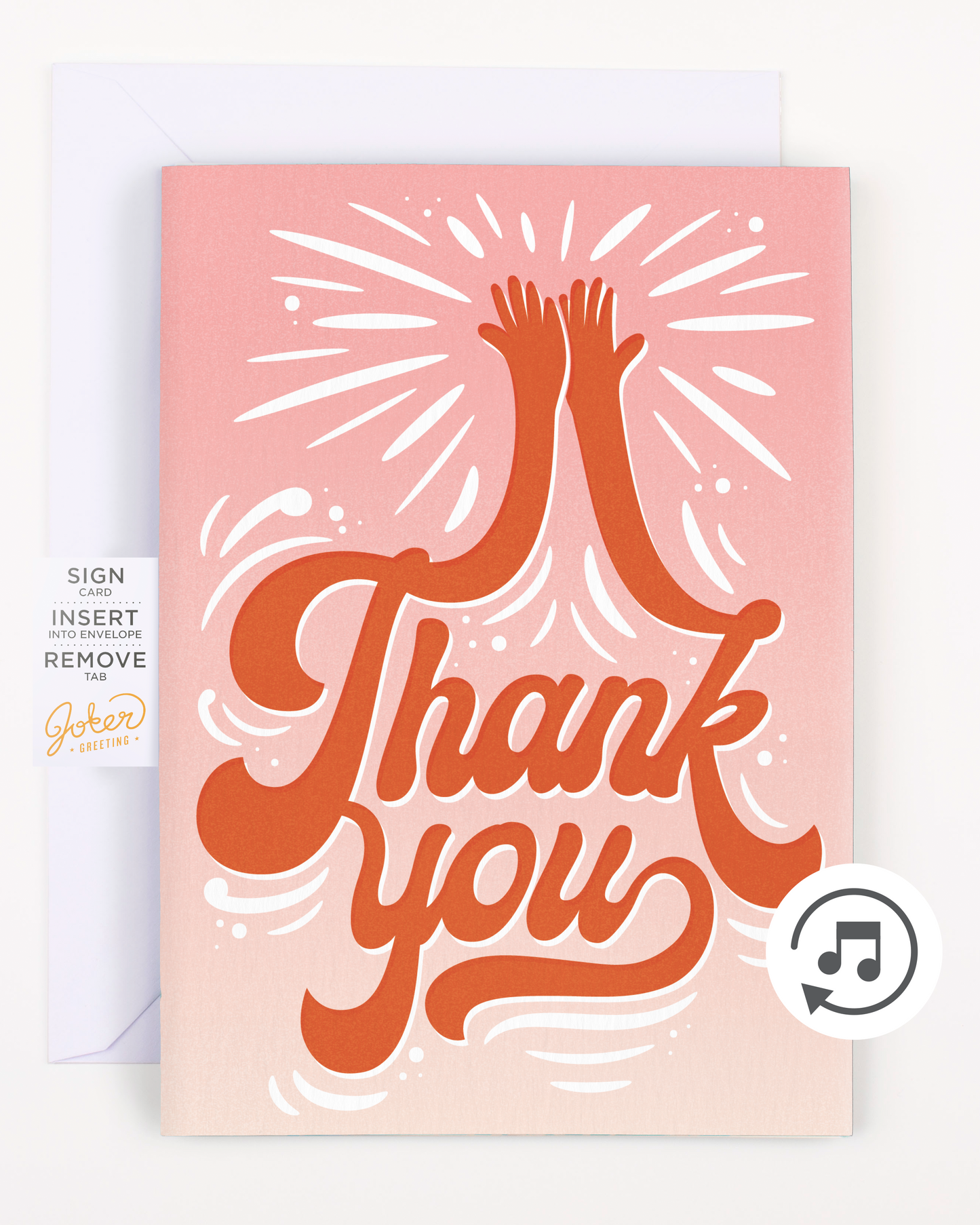 Endless High-Pitched Thank You Card with Glitter