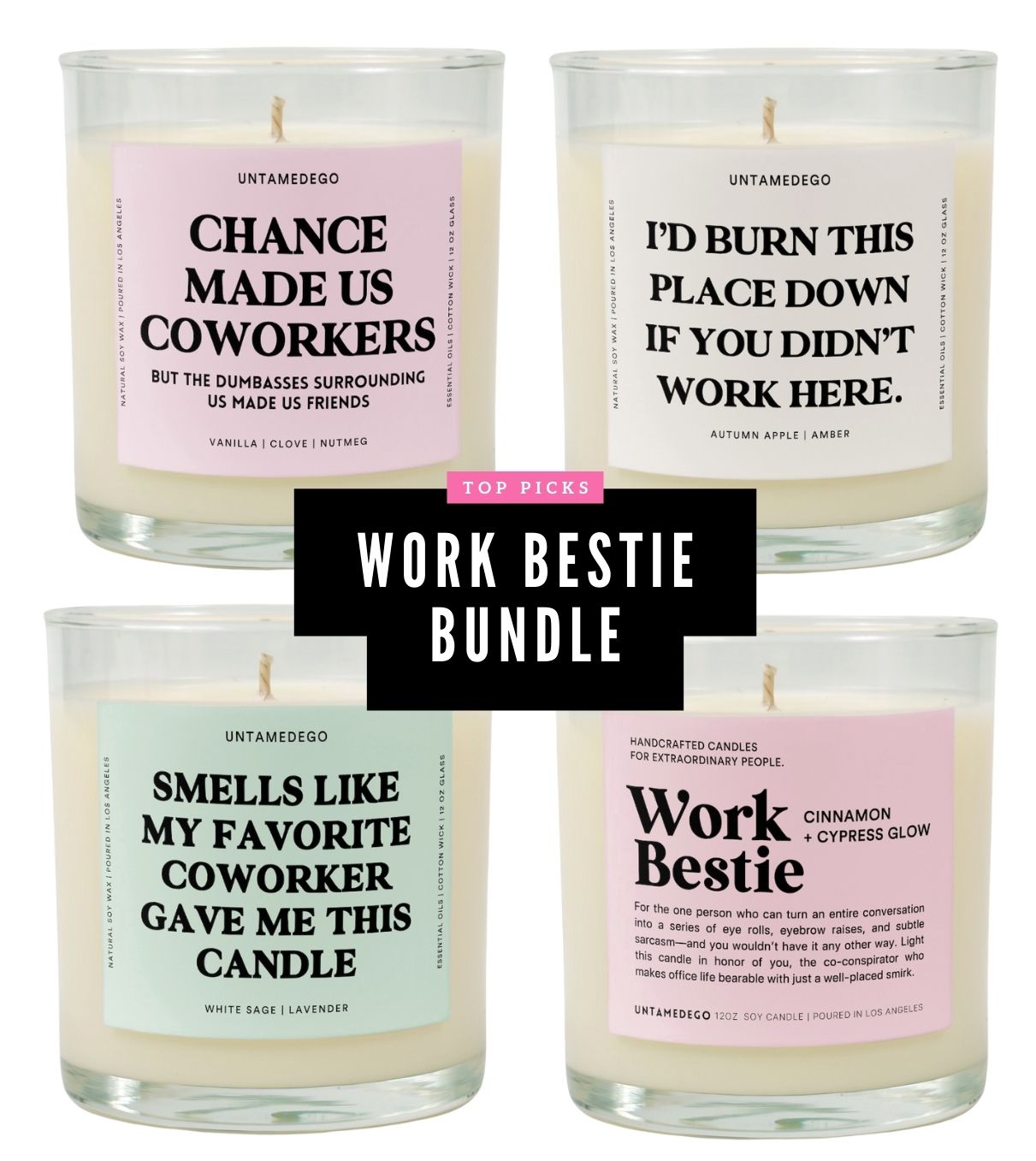 Work Bestie Glass Candle Bundle