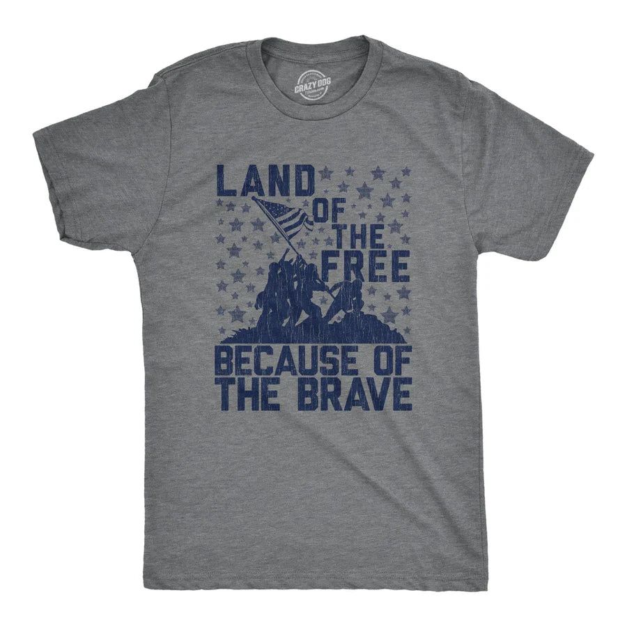 Land of the Free Because of the Brave Men's T-Shirt