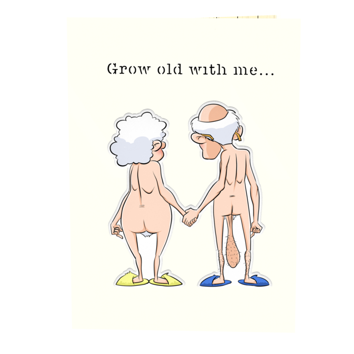 Grow Old Inappropriate 3D Greeting Card