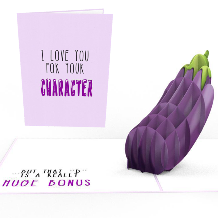 Eggplant Inappropriate 3D Greeting Card