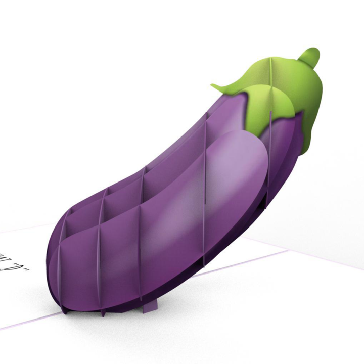 Eggplant Inappropriate 3D Greeting Card