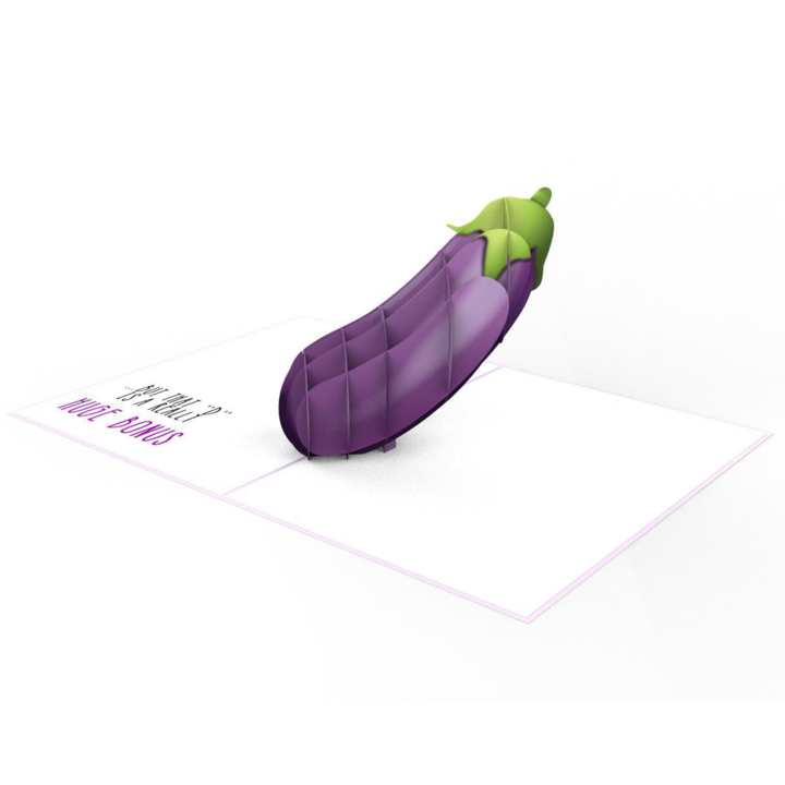 Eggplant Inappropriate 3D Greeting Card