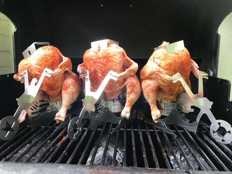 Flaming Biker Chick BBQ Chicken Stand™