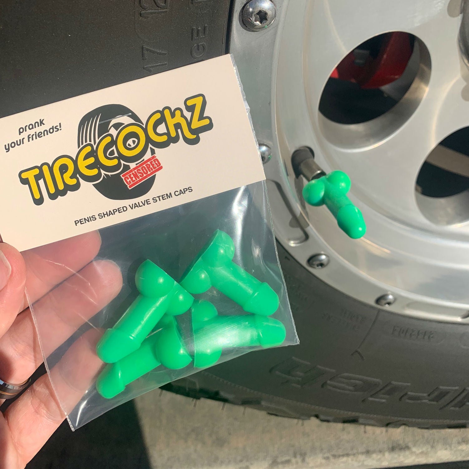 There Are Now Prank Weenie Shaped Tire Valve Stem Caps That You